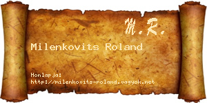 Milenkovits Roland névjegykártya